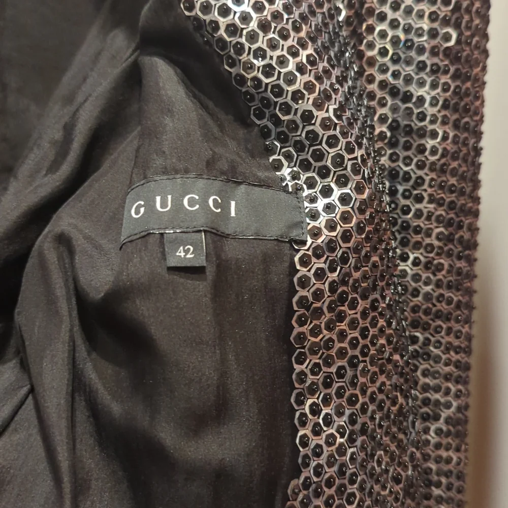 Gucci sequin and seed bead metallic blazer. Frida Giannini era Gucci. - Picture 3 of 8